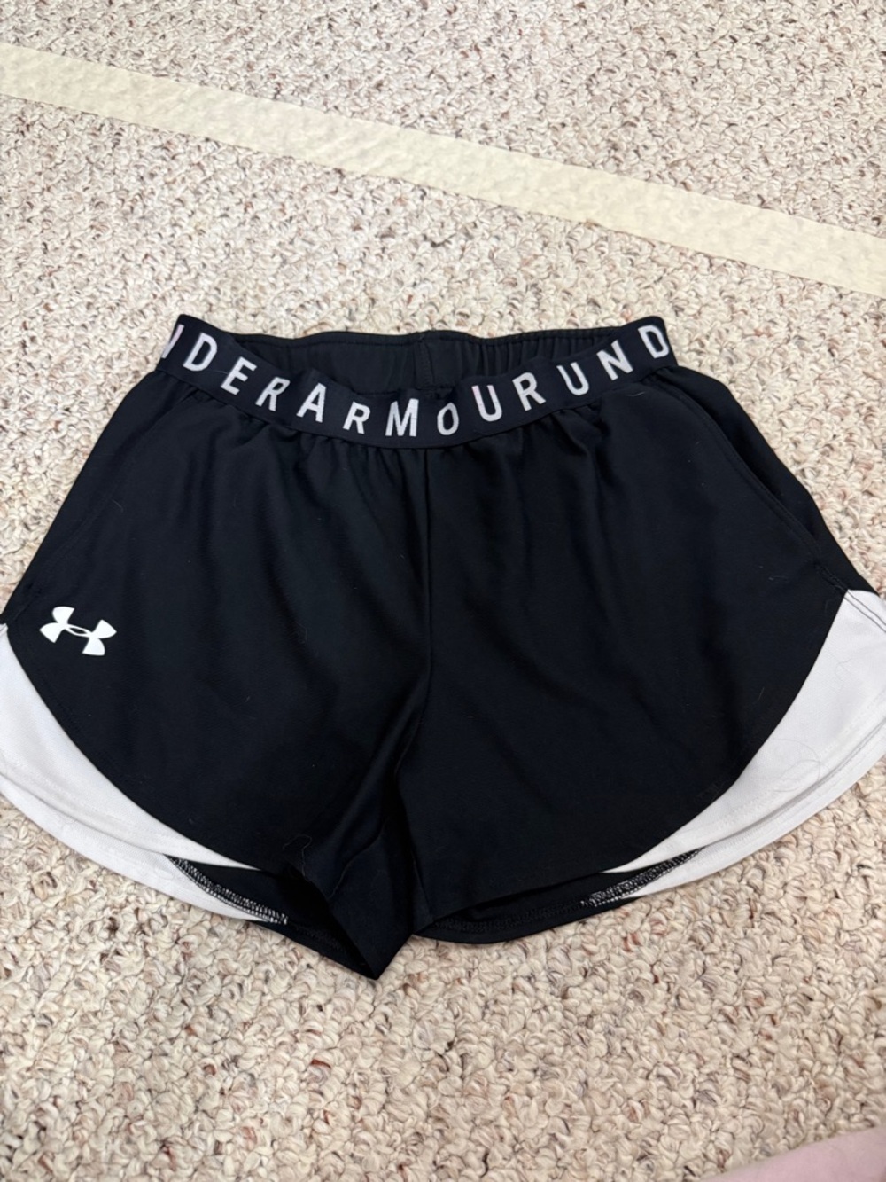 Under Armour Black Athletic Shorts with White Accents
